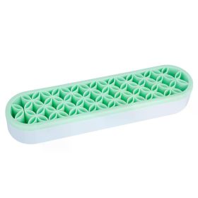 Silicon Nail Brush Makeup Brush Display Stand Rack Storage Case Brush Drying Shelf Brush Holder Make UP Holder Organizer (Color: Green)