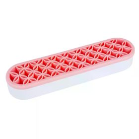 Silicon Nail Brush Makeup Brush Display Stand Rack Storage Case Brush Drying Shelf Brush Holder Make UP Holder Organizer (Color: Pink)