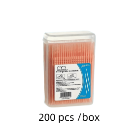 200 pcs /box Double-ended Disposable Dental Floss Toothbrush Toothpick Oral Hygiene Care Family Boxed Portable Set (Color: Orange 1Box)