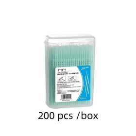 200 pcs /box Double-ended Disposable Dental Floss Toothbrush Toothpick Oral Hygiene Care Family Boxed Portable Set (Color: Green 1Box)