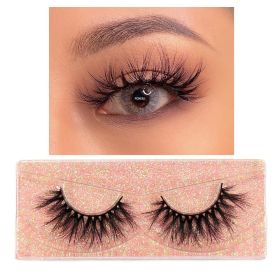 FOXESJI Mink Eye Lashes Eyelashes Fluffy Soft Cross Wispy False Eyelashes Lashes Extension Natural 3D Mink Eyelashes Make up (Length: 10PCS With Soft Box, Color: K53)