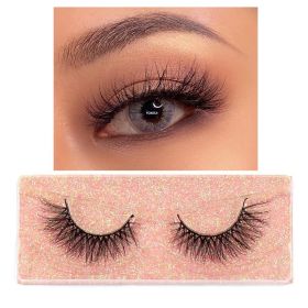 FOXESJI Mink Eye Lashes Eyelashes Fluffy Soft Cross Wispy False Eyelashes Lashes Extension Natural 3D Mink Eyelashes Make up (Length: 1PCS With Hard Box, Color: K52)