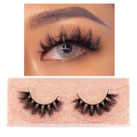 FOXESJI Mink Eye Lashes Eyelashes Fluffy Soft Cross Wispy False Eyelashes Lashes Extension Natural 3D Mink Eyelashes Make up (Length: 10PCS With Soft Box, Color: K51)