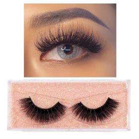 FOXESJI Mink Eye Lashes Eyelashes Fluffy Soft Cross Wispy False Eyelashes Lashes Extension Natural 3D Mink Eyelashes Make up (Length: 1PCS With Hard Box, Color: E03)