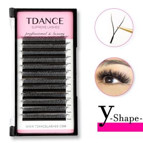 TDANCE 8-15MIX YY Shape Hand Woven Premium Mink Soft Light Natural Eyelashes Extension Makeup Mesh Net Cross False Eyelash (Thickness, Length: 0.07mm, 15mm, Curl: D)