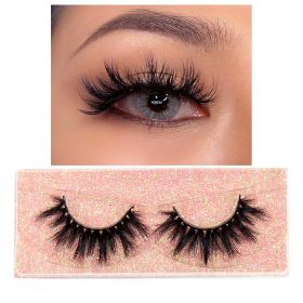 FOXESJI Mink Eye Lashes Eyelashes Fluffy Soft Cross Wispy False Eyelashes Lashes Extension Natural 3D Mink Eyelashes Make up (Length: 10PCS With Soft Box, Color: K01)