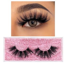 FOXESJI Mink Eye Lashes Eyelashes Fluffy Soft Cross Wispy False Eyelashes Lashes Extension Natural 3D Mink Eyelashes Make up (Length: 1PCS With Soft Box, Color: F02)