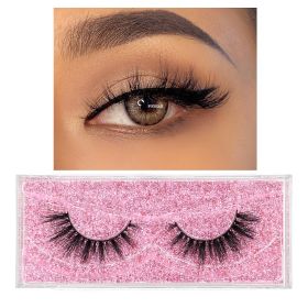FOXESJI Mink Eye Lashes Eyelashes Fluffy Soft Cross Wispy False Eyelashes Lashes Extension Natural 3D Mink Eyelashes Make up (Length: 1PCS With Soft Box, Color: F10)
