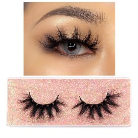 FOXESJI Mink Eye Lashes Eyelashes Fluffy Soft Cross Wispy False Eyelashes Lashes Extension Natural 3D Mink Eyelashes Make up (Length: 1PCS With Hard Box, Color: K05)