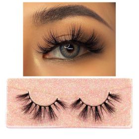 FOXESJI Mink Eye Lashes Eyelashes Fluffy Soft Cross Wispy False Eyelashes Lashes Extension Natural 3D Mink Eyelashes Make up (Length: 10PCS With Soft Box, Color: K08)