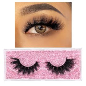 FOXESJI Mink Eye Lashes Eyelashes Fluffy Soft Cross Wispy False Eyelashes Lashes Extension Natural 3D Mink Eyelashes Make up (Length: 1PCS With Hard Box, Color: F19)