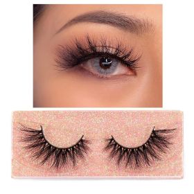 FOXESJI Mink Eye Lashes Eyelashes Fluffy Soft Cross Wispy False Eyelashes Lashes Extension Natural 3D Mink Eyelashes Make up (Length: 1PCS With Hard Box, Color: K40)