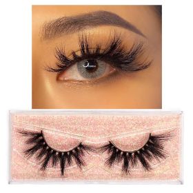 FOXESJI Mink Eye Lashes Eyelashes Fluffy Soft Cross Wispy False Eyelashes Lashes Extension Natural 3D Mink Eyelashes Make up (Length: 1PCS With Hard Box, Color: E14)