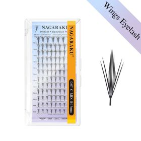 NAGARAKU Premade Spire Fairy Wings Eyelash Anime Effect Soft Plume Fluttering Eyelash Extensions Comic (Color: Wings Eyelash, Curl, Thickness, Length: D, 0.07mm, 10mm)
