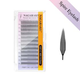 NAGARAKU Premade Spire Fairy Wings Eyelash Anime Effect Soft Plume Fluttering Eyelash Extensions Comic (Color: Spire Eyelash, Curl, Thickness, Length: D, 0.07mm, 11mm)