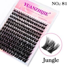 DIY 144 Cluster Lashes YUANZHIJIE free ship Segmented Beam Natural C/D Curl Individual Mink Eyelashes Makeup Supplies at home (Color: 81, Curl, Thickness, Length: C, 0.07mm, MIX)