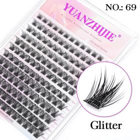 DIY 144 Cluster Lashes YUANZHIJIE free ship Segmented Beam Natural C/D Curl Individual Mink Eyelashes Makeup Supplies at home (Color: 69, Curl, Thickness, Length: D, 0.07mm, MIX)