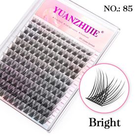 DIY 144 Cluster Lashes YUANZHIJIE free ship Segmented Beam Natural C/D Curl Individual Mink Eyelashes Makeup Supplies at home (Color: 85, Curl, Thickness, Length: C, 0.07mm, MIX)