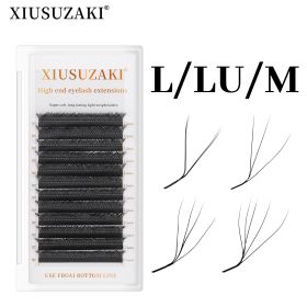 XIUSUZAKI L/LU/M Curl YY 3D 4D 5D W Shape Eyelash Extension Hand Woven Soft Light Natural Lashes Premade Volume Fan Eyelashes (Color: YY, Curl, Thickness, Length: LU, 0.07mm, 9mm)