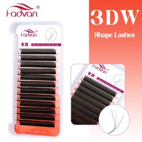 FADVAN 3D/4D/5D/6D/7D/8D W Shape Eyelash Extension Natural Faux Mink Lashes Premade Volume Fan False Eyelashes Makeup Supplies (Color: 3DW Shape Lashes, Curl, Thickness, Length: C, 0.07mm, MIX(8-15))