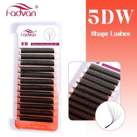 FADVAN 3D/4D/5D/6D/7D/8D W Shape Eyelash Extension Natural Faux Mink Lashes Premade Volume Fan False Eyelashes Makeup Supplies (Color: 5DW Shape Lashes, Curl, Thickness, Length: D, 0.07mm, 11mm)