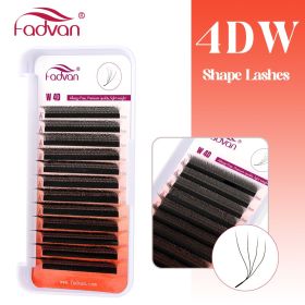 FADVAN 3D/4D/5D/6D/7D/8D W Shape Eyelash Extension Natural Faux Mink Lashes Premade Volume Fan False Eyelashes Makeup Supplies (Color: 4DW Shape Lashes, Curl, Thickness, Length: C, 0.07mm, 9mm)