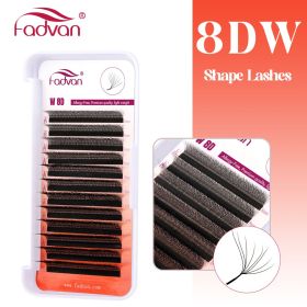 FADVAN 3D/4D/5D/6D/7D/8D W Shape Eyelash Extension Natural Faux Mink Lashes Premade Volume Fan False Eyelashes Makeup Supplies (Color: 8DW Shape Lashes, Curl, Thickness, Length: D, 0.07mm, 9mm)