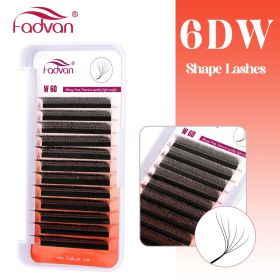 FADVAN 3D/4D/5D/6D/7D/8D W Shape Eyelash Extension Natural Faux Mink Lashes Premade Volume Fan False Eyelashes Makeup Supplies (Color: 6DW Shape Lashes, Curl, Thickness, Length: C, 0.07mm, MIX(8-12))