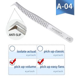 NAGARAKU Eyelash Extension Tweezers Makeup Stainless Steel Eyelash 3D accurate Clip (Color: A-04)