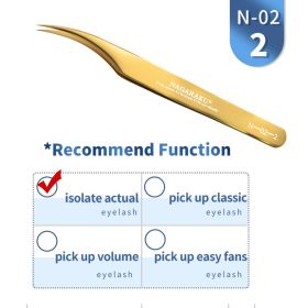 NAGARAKU Eyelash Extension Tweezers Makeup Stainless Steel Eyelash 3D accurate Clip (Color: N-02-2)