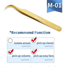 NAGARAKU Eyelash Extension Tweezers Makeup Stainless Steel Eyelash 3D accurate Clip (Color: M-01)