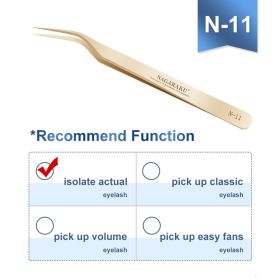 NAGARAKU Eyelash Extension Tweezers Makeup Stainless Steel Eyelash 3D accurate Clip (Color: N-11)