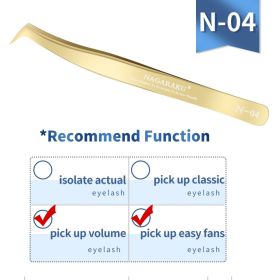 NAGARAKU Eyelash Extension Tweezers Makeup Stainless Steel Eyelash 3D accurate Clip (Color: N-04)