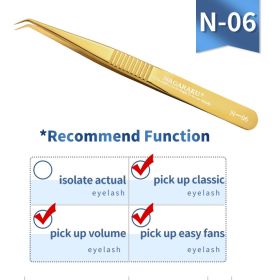 NAGARAKU Eyelash Extension Tweezers Makeup Stainless Steel Eyelash 3D accurate Clip (Color: N-06)