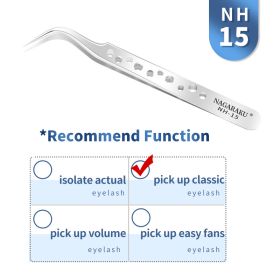 NAGARAKU Eyelash Extension Tweezers Makeup Stainless Steel Eyelash 3D accurate Clip (Color: NH-15)