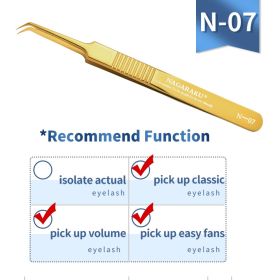 NAGARAKU Eyelash Extension Tweezers Makeup Stainless Steel Eyelash 3D accurate Clip (Color: N-07)