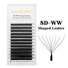 Customized Private Logo Fast Grafting Multi-texture Premade Volume Fans Eyelash 0.07mm Easy Fanning W Clover Lashes Makeup Tools (Color: 8D WW Shape, Curl, Thickness, Length: D, 0.07mm, 9mm)