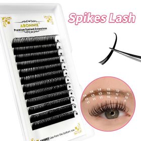 Abonnie 5D Flower Wet Lash Extensions Individual Lashes Brown Volume Soft 5D Flowering Fairy False Easy Fans Volume Eyelashes (Color: Wet Lash, Curl, Thickness, Length: C, 0.05mm, 15mm)