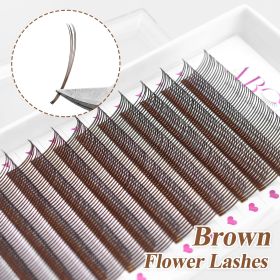 Abonnie 5D Flower Wet Lash Extensions Individual Lashes Brown Volume Soft 5D Flowering Fairy False Easy Fans Volume Eyelashes (Color: Cocoa 5D Flower, Curl, Thickness, Length: C, 0.07mm, 11mm)