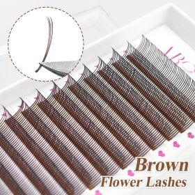 Abonnie 5D Flower Wet Lash Extensions Individual Lashes Brown Volume Soft 5D Flowering Fairy False Easy Fans Volume Eyelashes (Color: Cocoa 5D Flower, Curl, Thickness, Length: C, 0.05mm, 12mm)