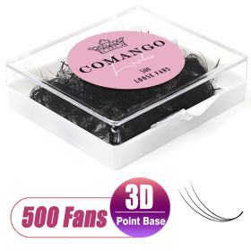 CoMango 500Fans Promade Fans Eyelashes Extension Bulk 3/6/7/10/12/14/16D Pointy Stem 0.05/0.07 C/D Curl Premade Volume Fans (Color: 3D -0.07mm, Curl, Length: C, 12mm)