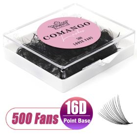 CoMango 500Fans Promade Fans Eyelashes Extension Bulk 3/6/7/10/12/14/16D Pointy Stem 0.05/0.07 C/D Curl Premade Volume Fans (Color: 16D-0.05mm, Curl, Length: D, 13mm)
