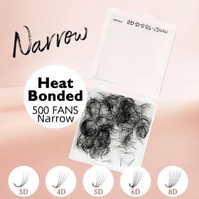 500 Loose Cils Narrow Fans Bouquets Prefaits Premade Lash Fans Pre Made Volume Fans Eyelash Extension Trays Loose Promade Fans (Color: 3D0.07mm500narrow, Curl, Length: C, 11mm)