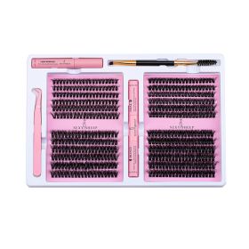 DIY False Eyelashes Clusters Extensions Individual Lashes Cluster Natural Segmented With glue,Remover,lash brush, tweezers (Color: 50D60D 70D90D)