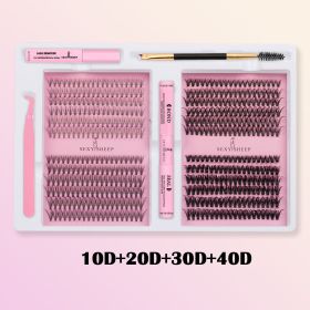 DIY False Eyelashes Clusters Extensions Individual Lashes Cluster Natural Segmented With glue,Remover,lash brush, tweezers (Color: 1020D 3040D)