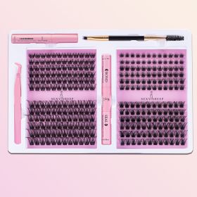 DIY False Eyelashes Clusters Extensions Individual Lashes Cluster Natural Segmented With glue,Remover,lash brush, tweezers (Color: W02 A01-1)