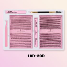 DIY False Eyelashes Clusters Extensions Individual Lashes Cluster Natural Segmented With glue,Remover,lash brush, tweezers (Color: 10D 20D)