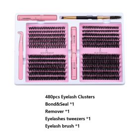 DIY False Eyelashes Clusters Extensions Individual Lashes Cluster Natural Segmented With glue,Remover,lash brush, tweezers (Color: 40D60D 60D80D)