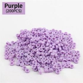 200pcs Eyelash Extension Glue Cup Tray Makeup Tools Eyelash Extension Accessories Lashes Supplies Diamond Eyelash Glue Delay Cup (Color: Purple)
