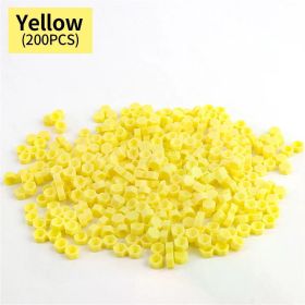 200pcs Eyelash Extension Glue Cup Tray Makeup Tools Eyelash Extension Accessories Lashes Supplies Diamond Eyelash Glue Delay Cup (Color: yellow)